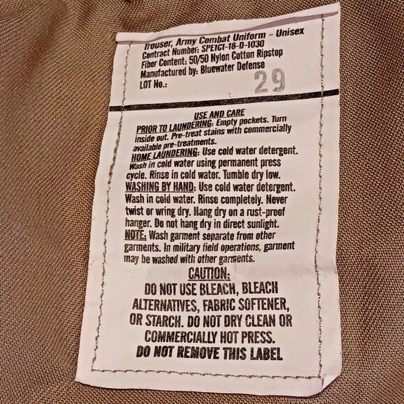Army Combat Uniform Button Fly Mens Medium Regular Camo Cargo 31 -35 Waist Pants - Picture 6 of 8